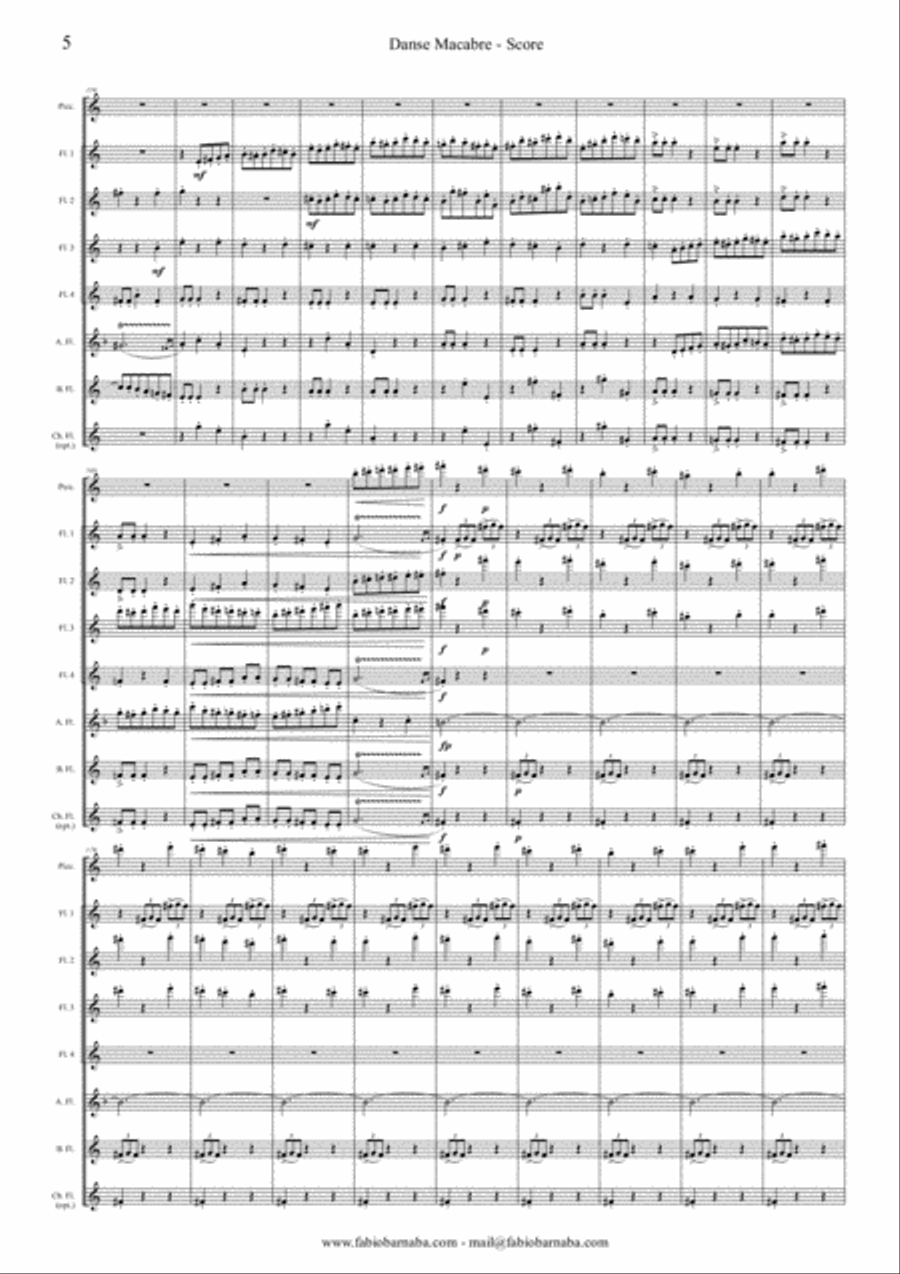 Dance Macabre - complete for Flute Choir Flute Choir scores gallery preview page 6
