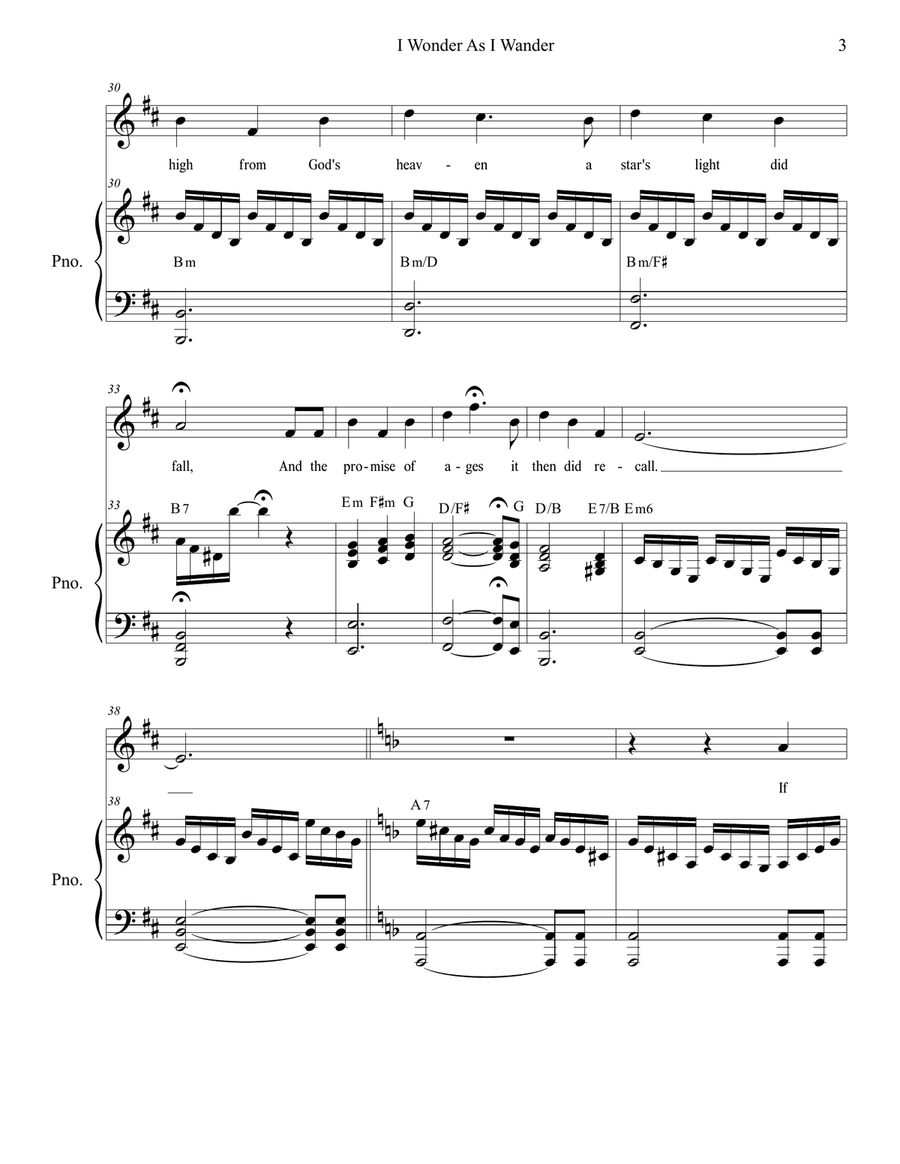 I Wonder As I Wander I Wonder As I Wander High Voice scores gallery preview page 3