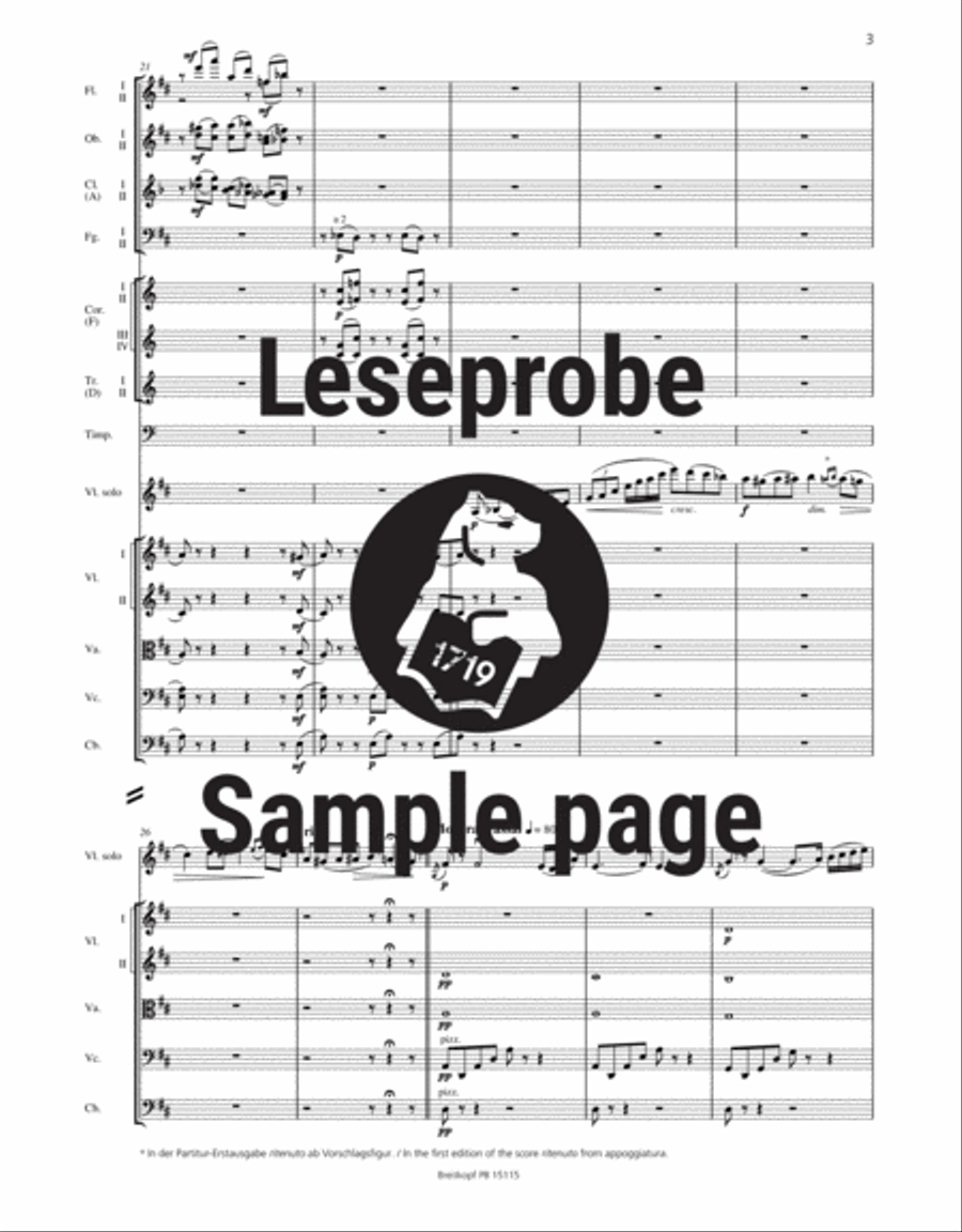 Violin Concerto in D major Op. 35 Orchestra scores gallery preview page 4