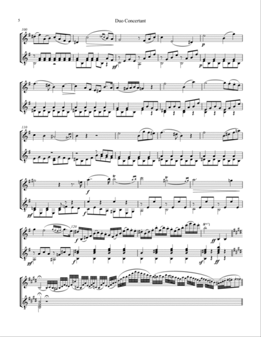 Duo Concertant, Op. 25, Maestoso (i) for violin and guitar String Duet scores gallery preview page 5