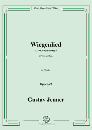 Book cover for Jenner-Wiegenlied,in E Major,Op.6 No.9