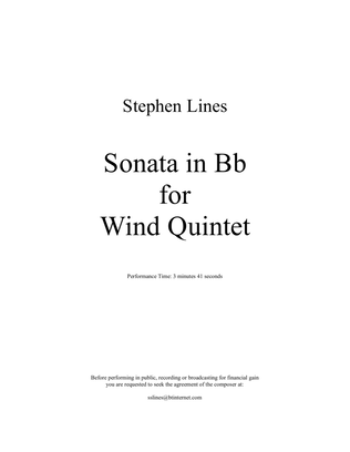 Sonata in Bb for Wind Quintet