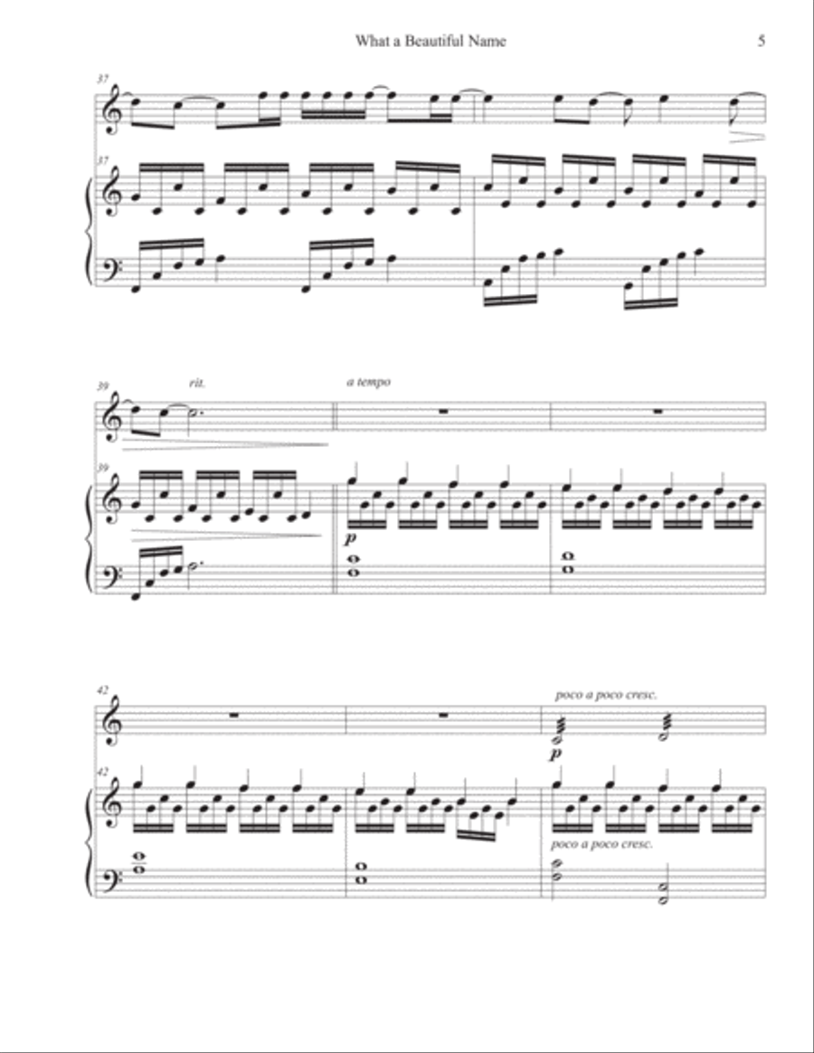 What A Beautiful Name Violin Solo scores gallery preview page 5