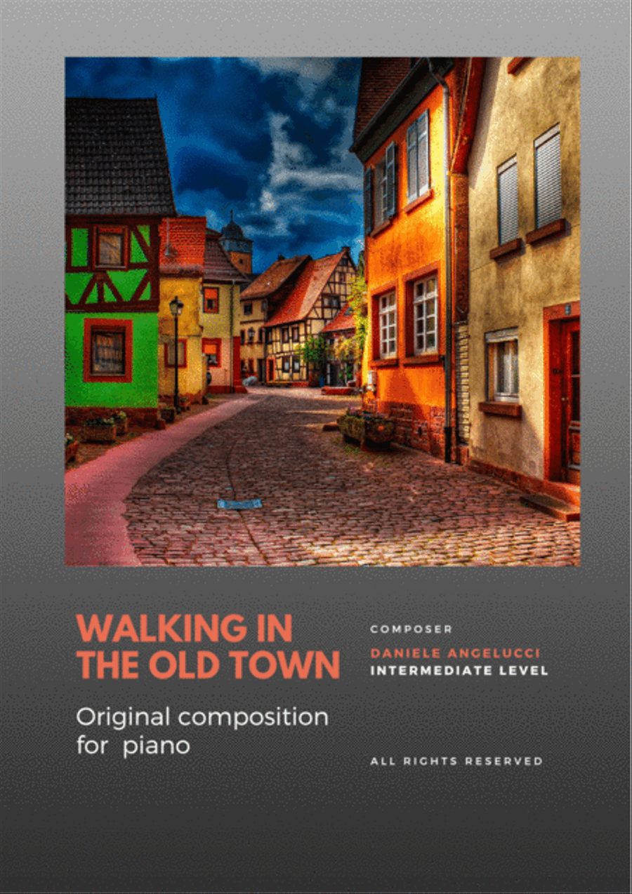 WALKING IN THE OLD TOWN (FOR PIANO) Piano Solo scores gallery preview page 1