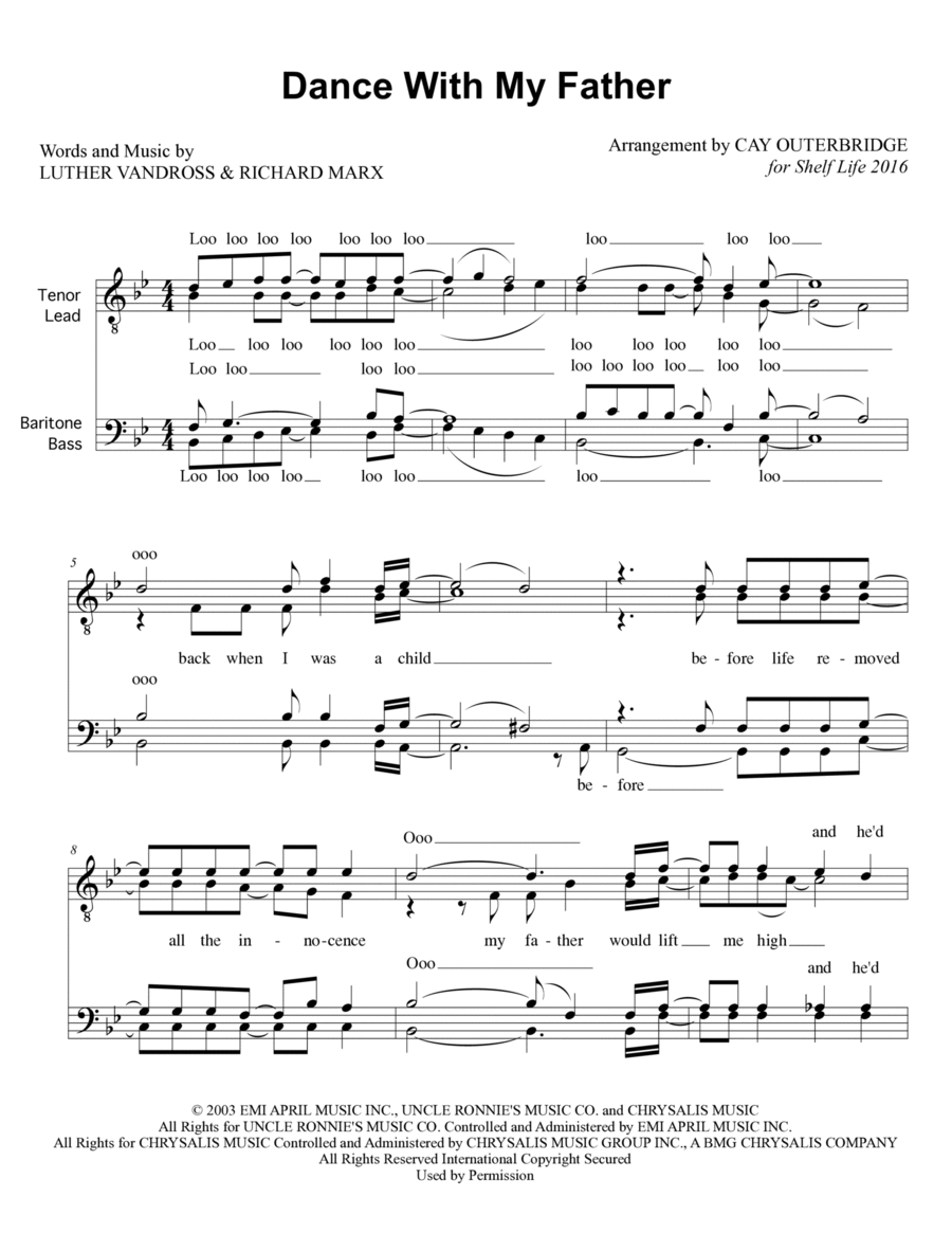 Dance With My Father TTBB scores gallery preview page 1