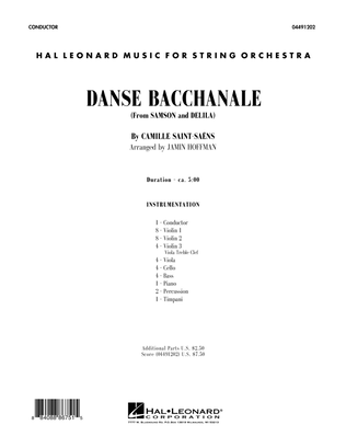 Book cover for Danse Bacchanale (from Samson And Delila) - Conductor Score (Full Score)