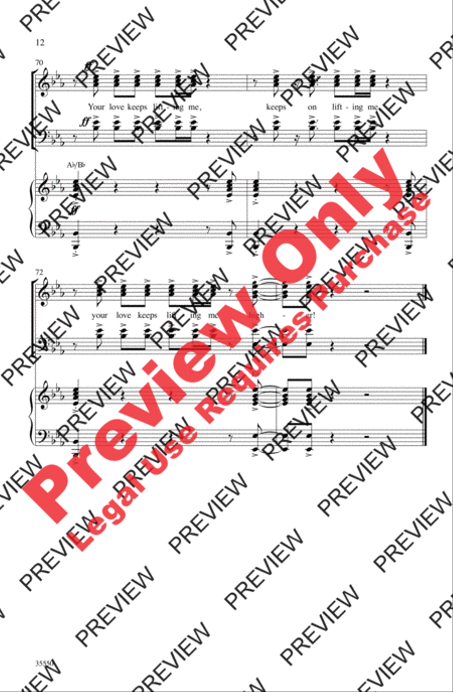 (Your Love Keeps Lifting Me) Higher and Higher 4-Part scores gallery preview page 12