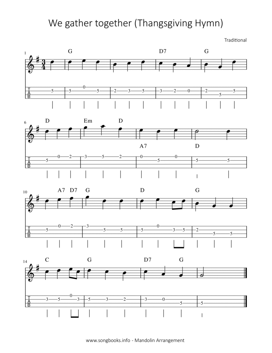 We gather together Mandolin scores gallery preview page 1