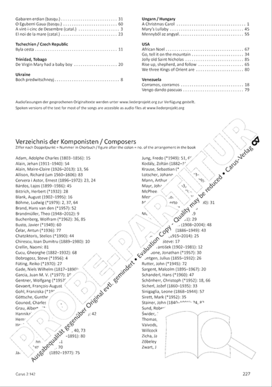 Christmas Carols of the World. Choral collection 4-Part scores gallery preview page 187