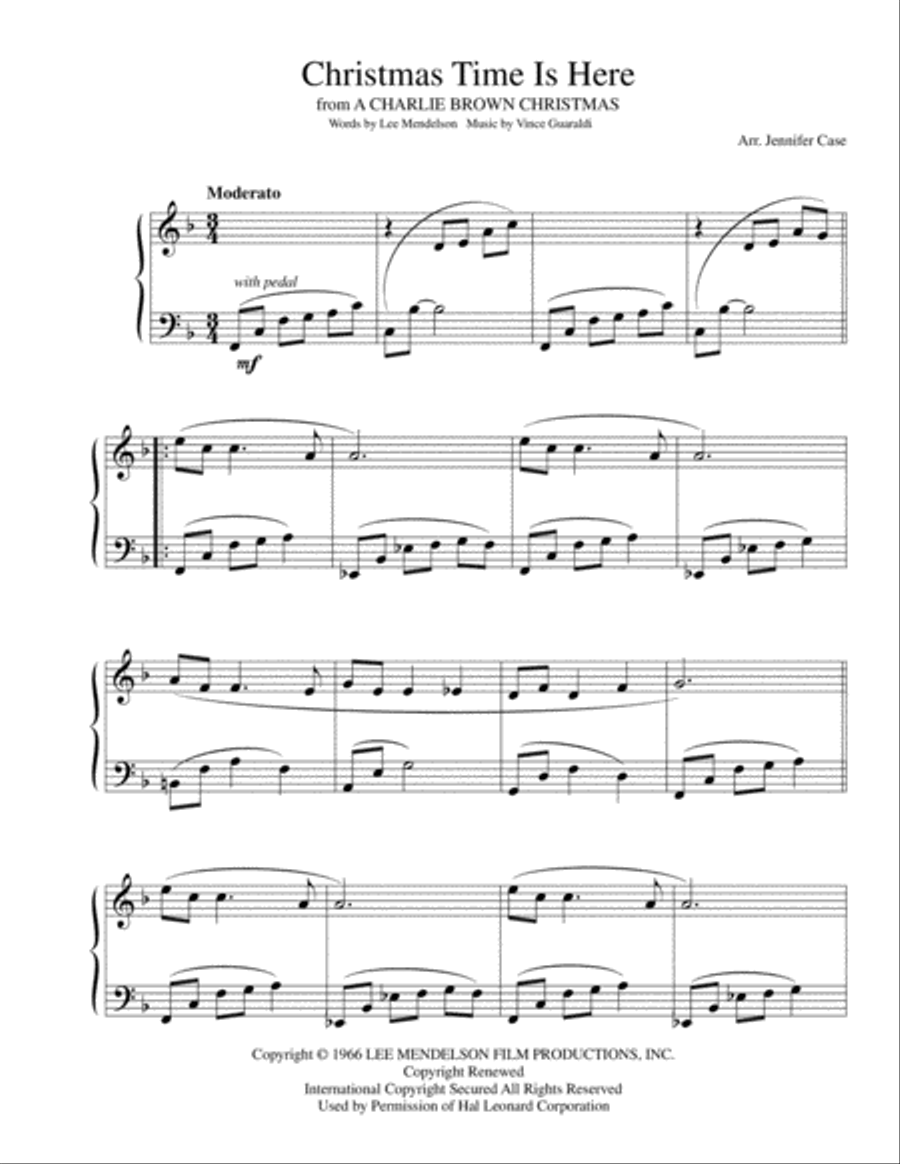 Christmas Time Is Here Piano Solo scores gallery preview page 1