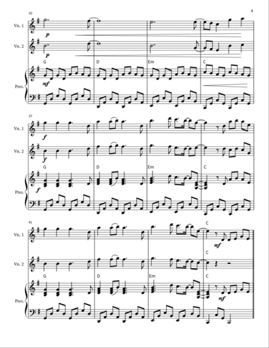Broken Vessels (Amazing Grace) String Duet scores gallery preview page 4