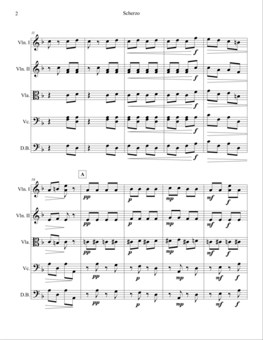Scherzo from Tschaikowsky's Sym. #4. Full children/youth orchestra. 3 Scores & parts. Full Orchestra scores gallery preview page 2