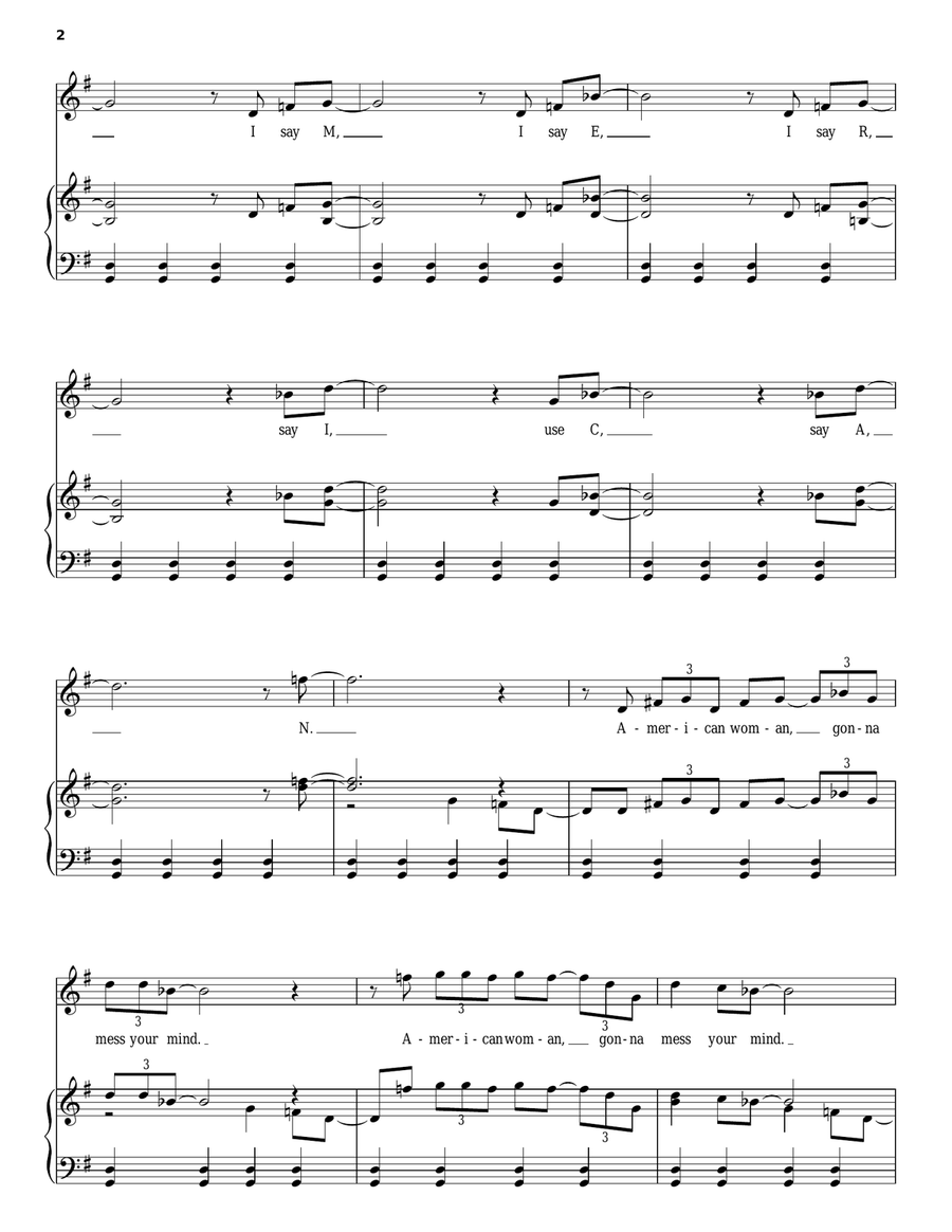 American Woman American Woman Piano, Vocal, Guitar scores gallery preview page 2