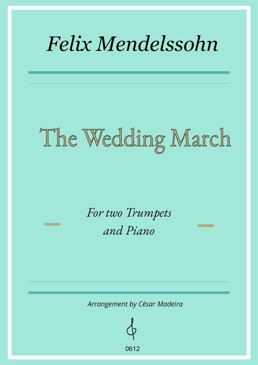 The Wedding March - Trumpet Duet and Piano (Full Score and Parts) Trumpet Duet scores gallery preview page 1