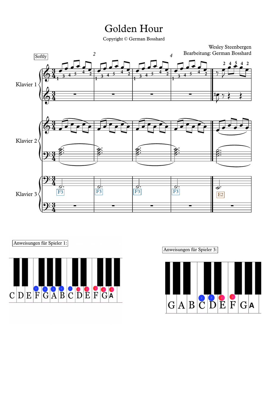 Golden Hour Piano Duet scores gallery preview page 1
