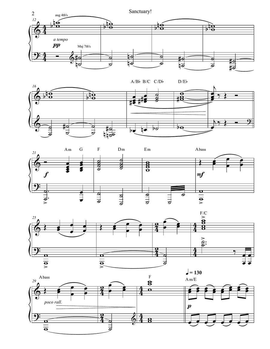 Sanctuary! Piano Solo scores gallery preview page 2