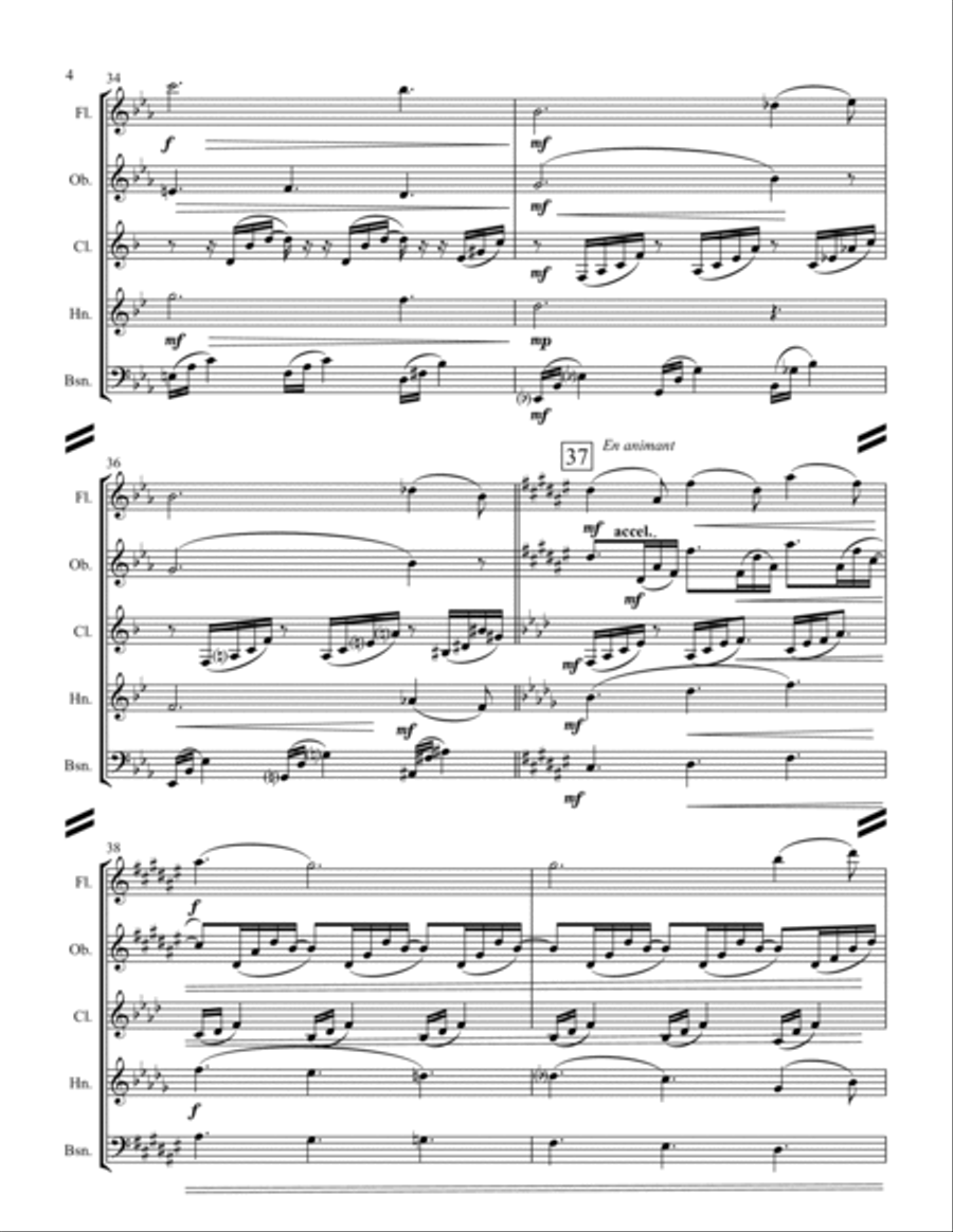 Clair de Lune (for Woodwind Quintet) Woodwind Quintet scores gallery preview page 5