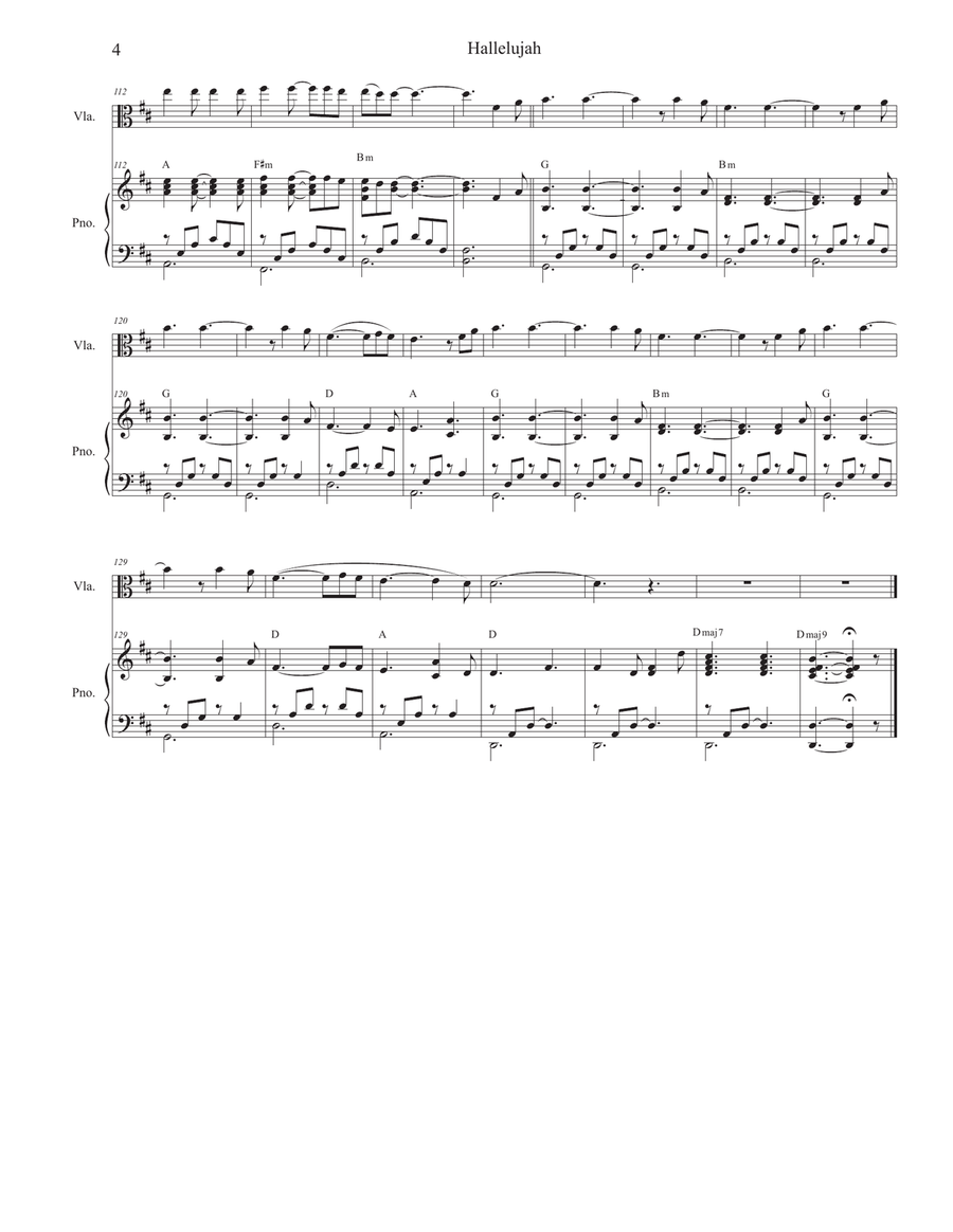 Hallelujah Viola scores gallery preview page 4
