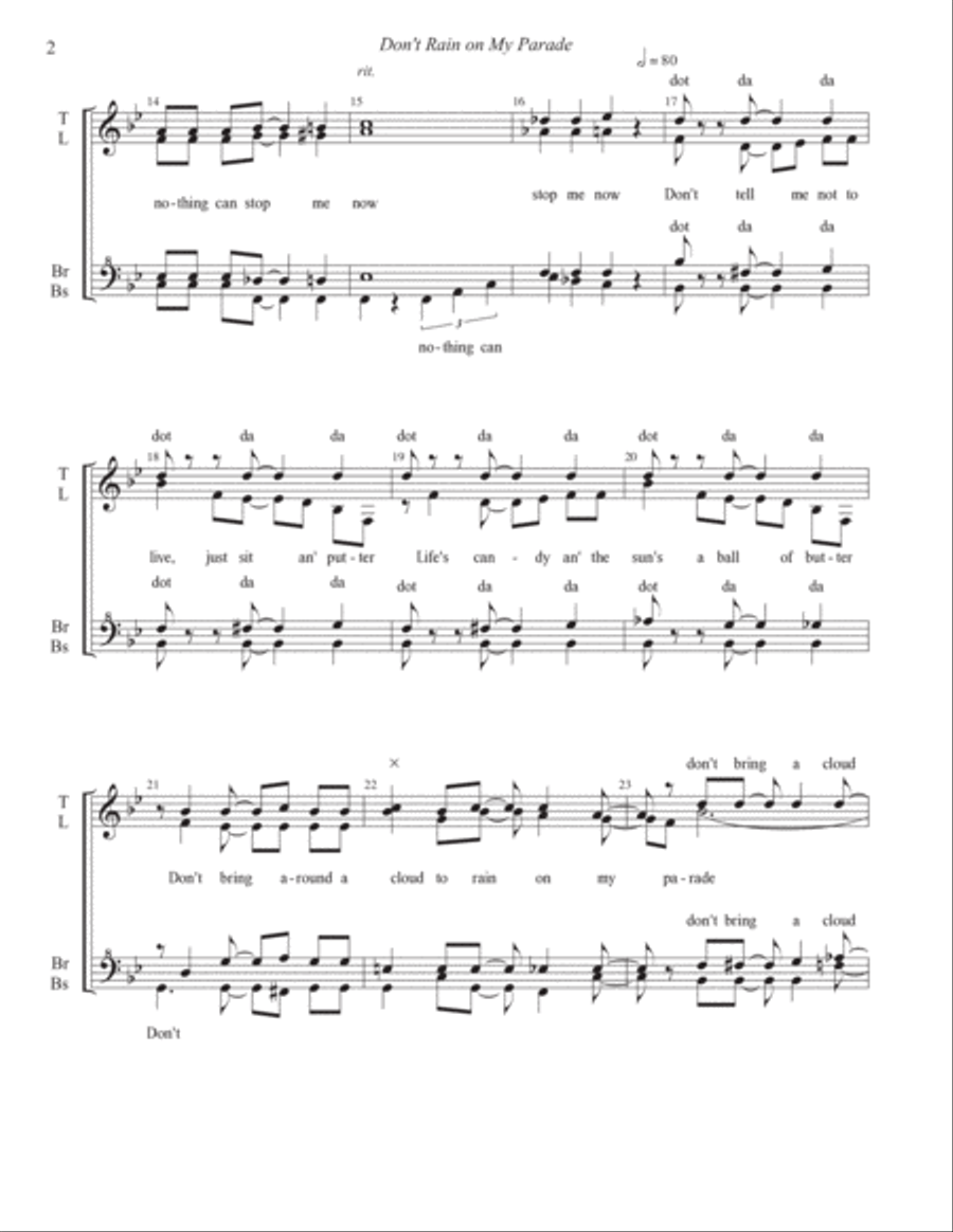 Don't Rain On My Parade SSAA scores gallery preview page 2