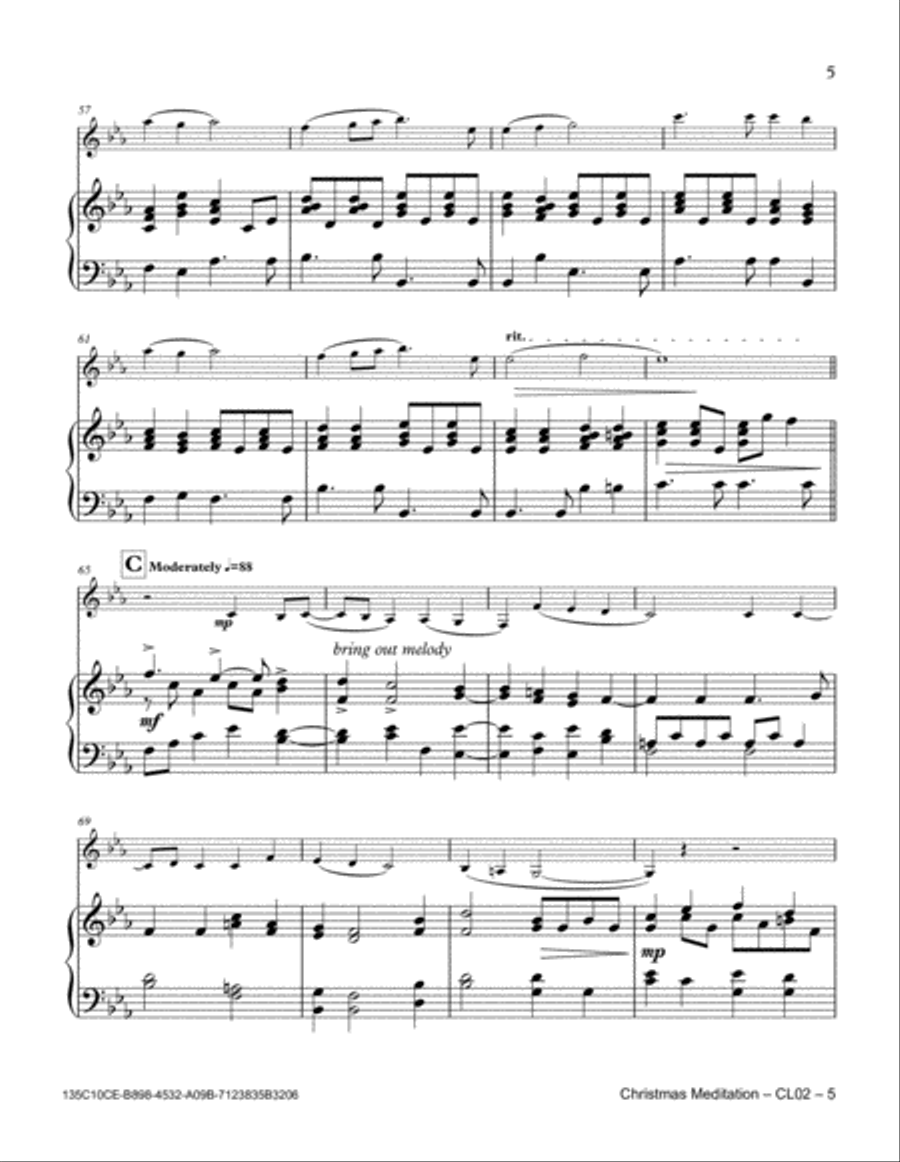 Christmas Meditation Christmas Meditation Clarinet Solo scores gallery preview page 5