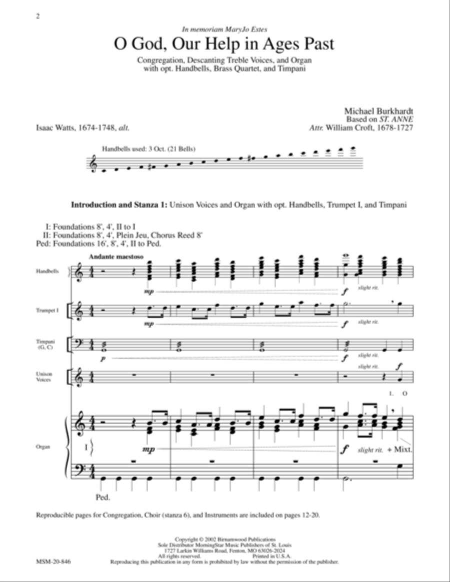 O God, Our Help in Ages Past Women's Choir scores gallery preview page 1