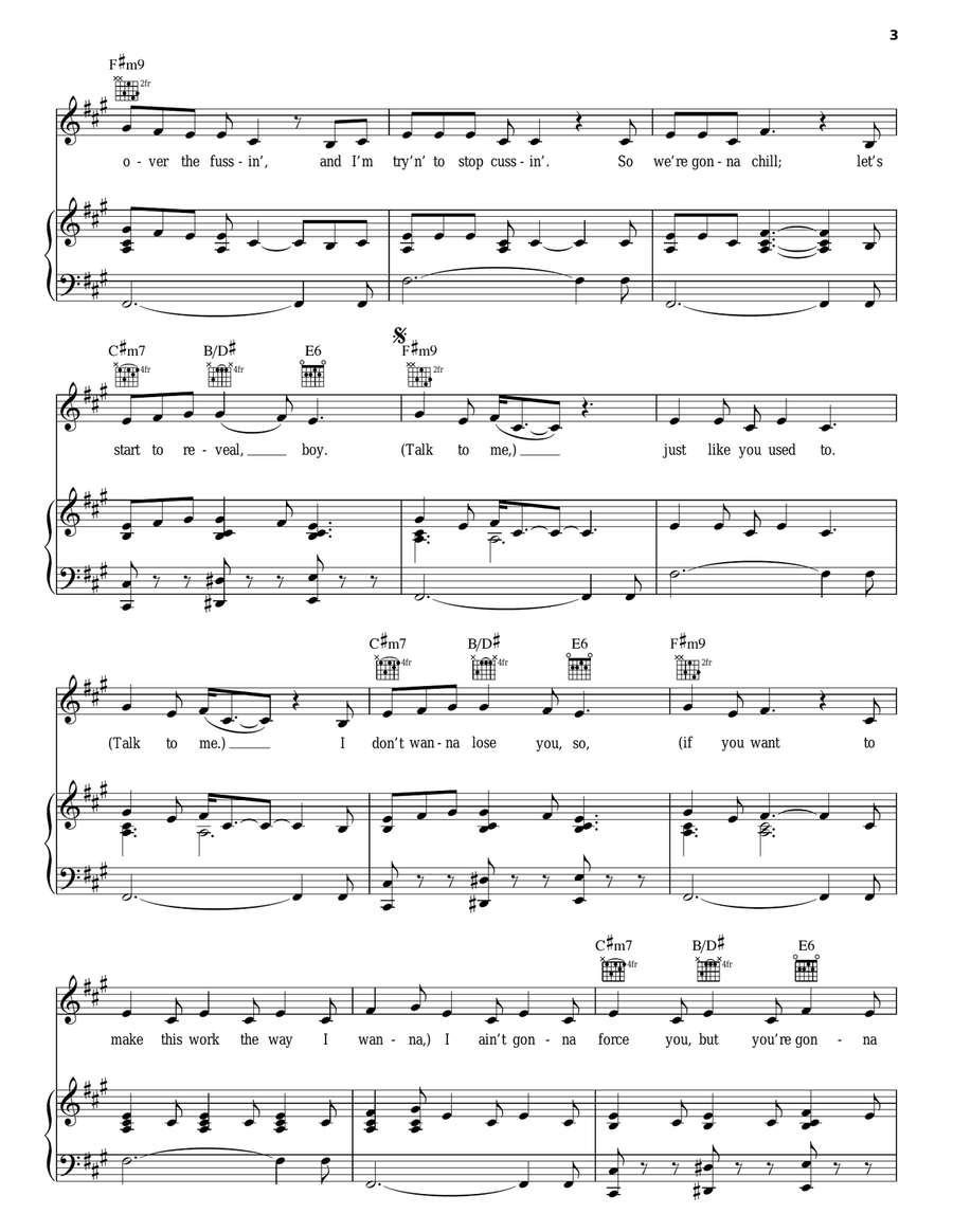 Talk To Me Piano, Vocal, Guitar scores gallery preview page 3
