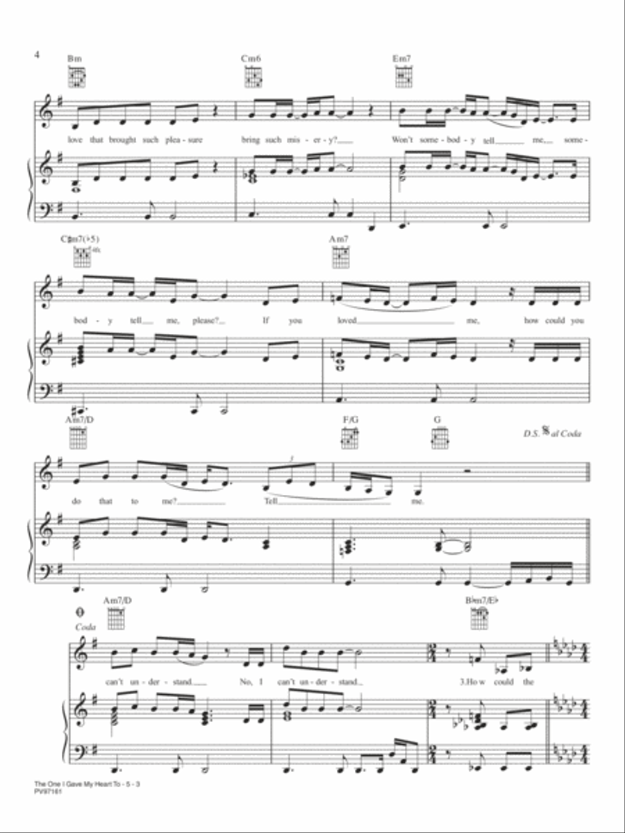 The One I Gave My Heart To Piano, Vocal, Guitar scores gallery preview page 3
