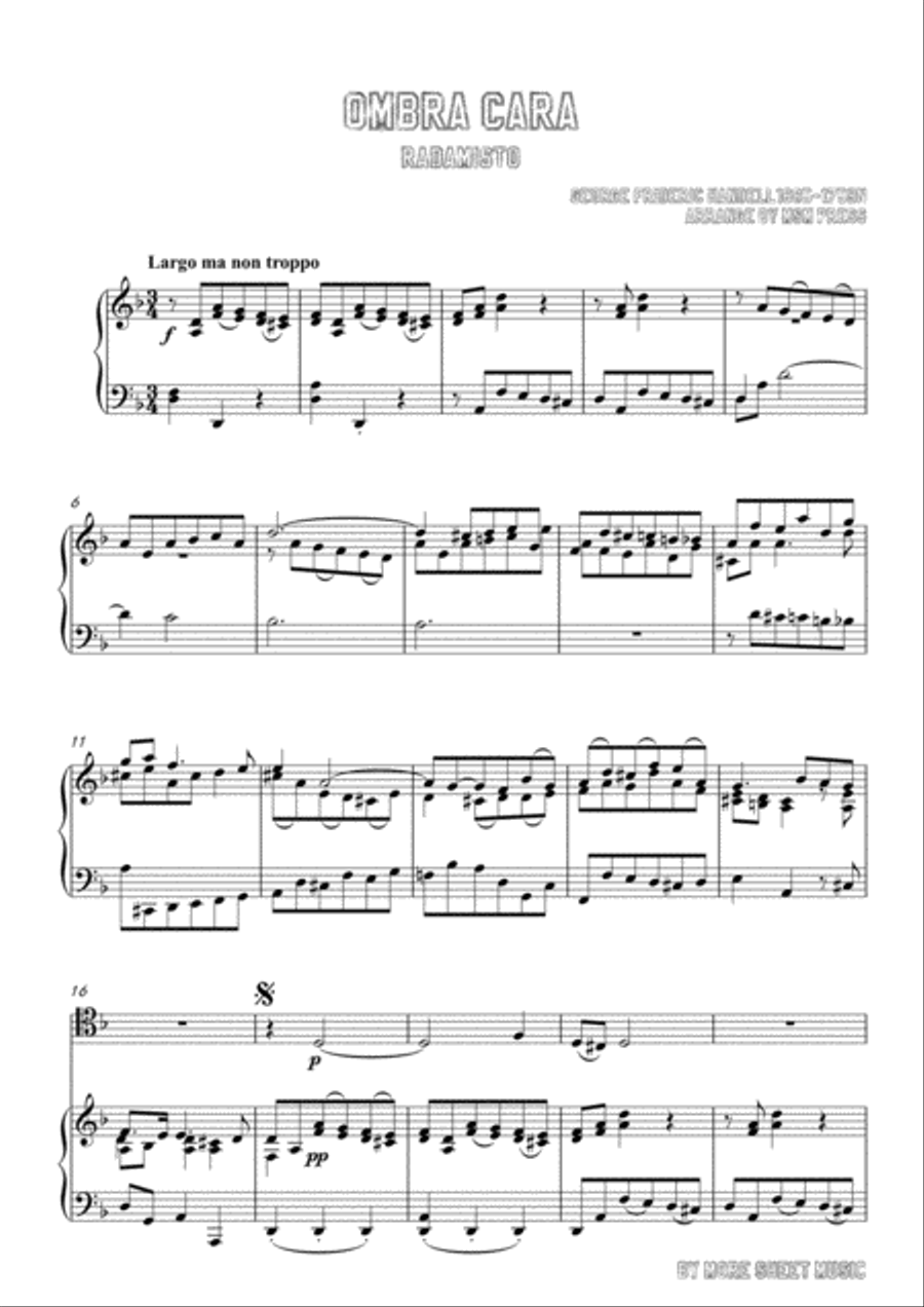 Handel-Ombra cara,for Cello and Piano Piano scores gallery preview page 3