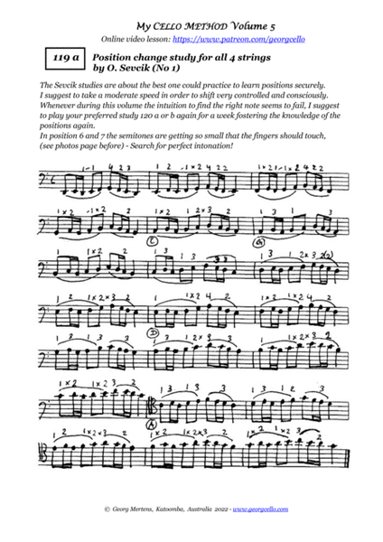 "My CELLO METHOD" Volume 5 - Learning & Mastering positions 5 - 7