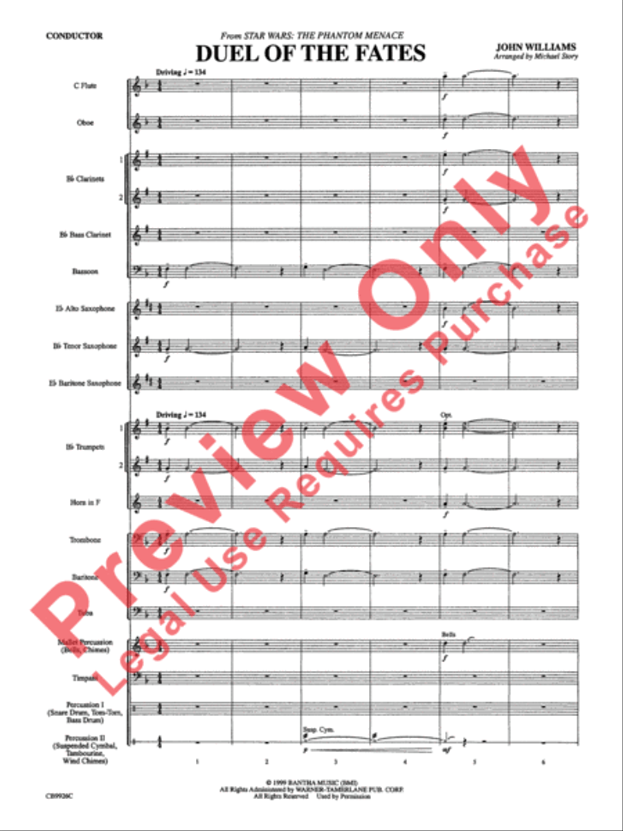Duel of the Fates Concert Band scores gallery preview page 3