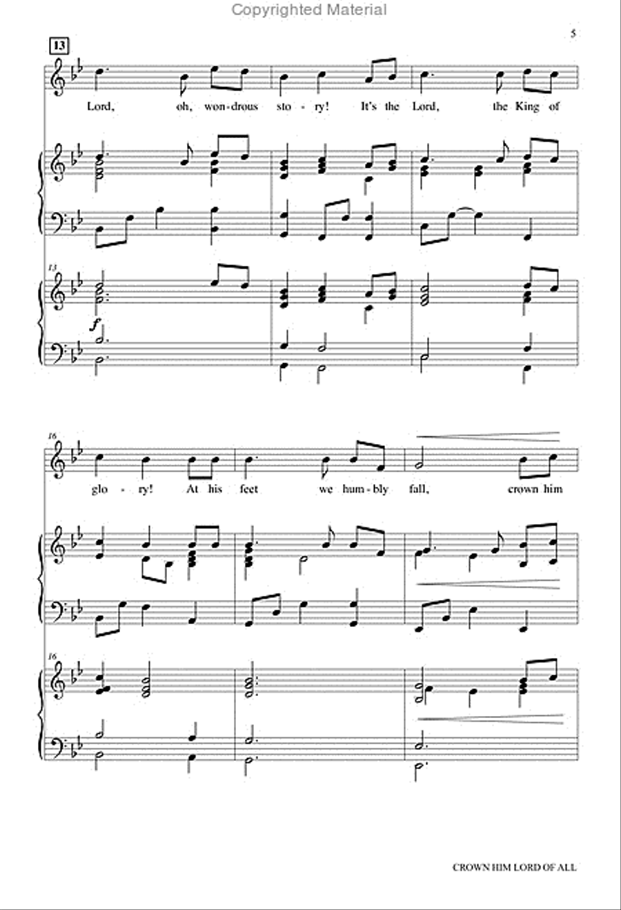 Crown Him Lord of All 4-Part scores gallery preview page 6