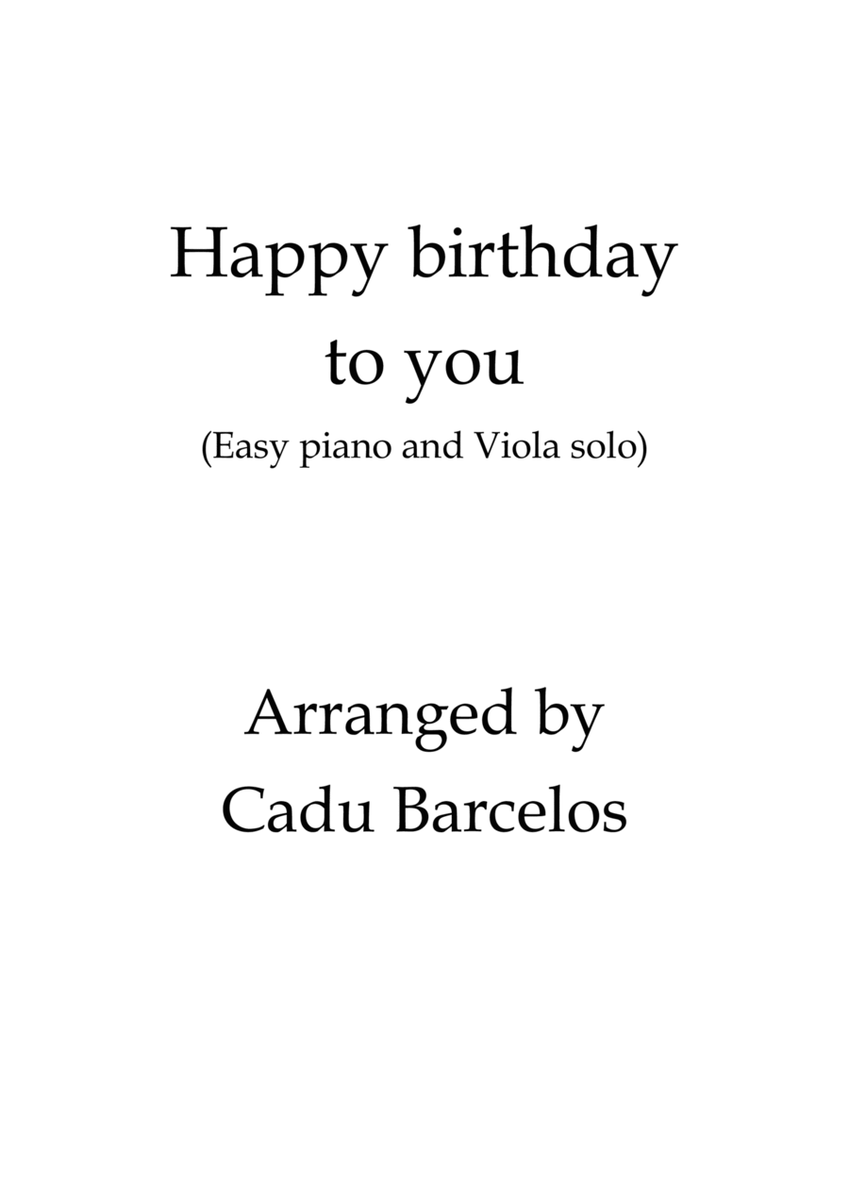 Happy Birthday to you Easy Piano and Viola - solo image number null