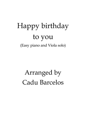 Happy Birthday to you Easy Piano and Viola - solo