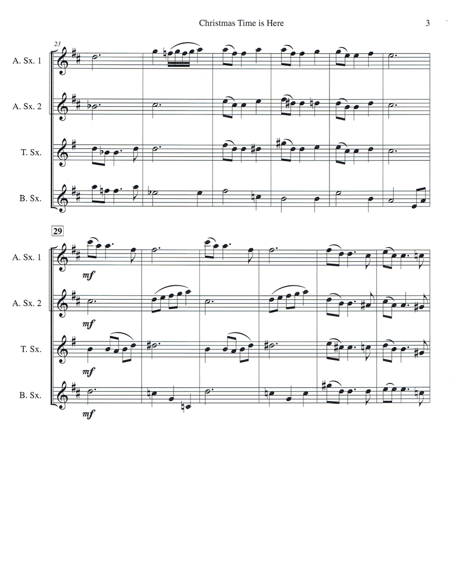 Christmas Time Is Here Christmas Time Is Here Saxophone Quartet scores gallery preview page 3