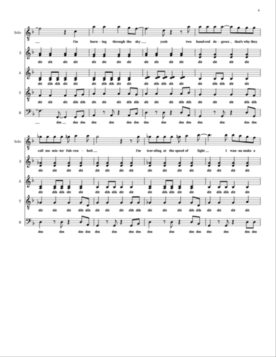 Don't Stop Me Now 4-Part scores gallery preview page 4