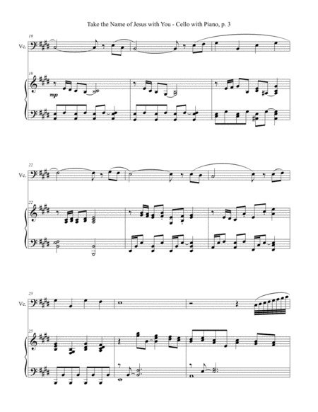 TAKE THE NAME OF JESUS WITH YOU (for Cello and Piano with Score/Part) image number null