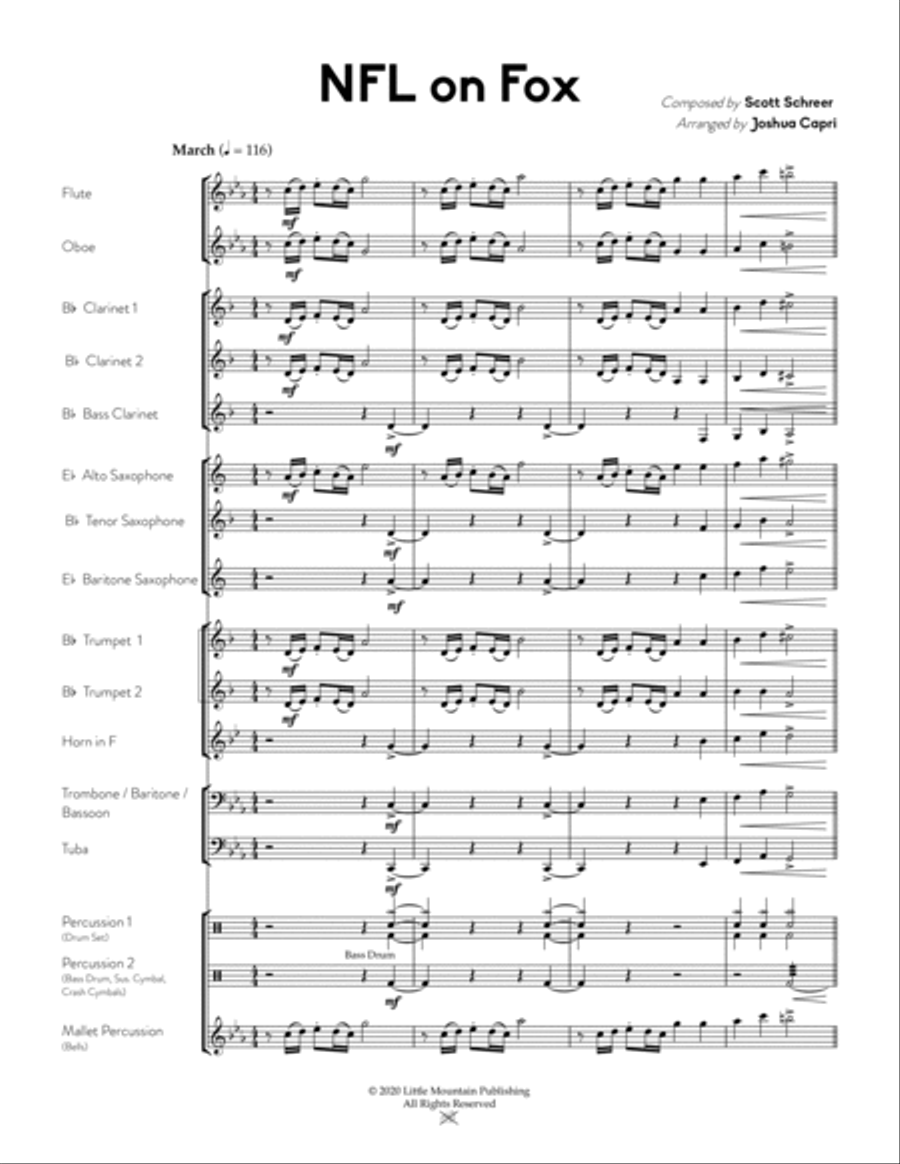 Nfl On Fox Theme Concert Band scores gallery preview page 3