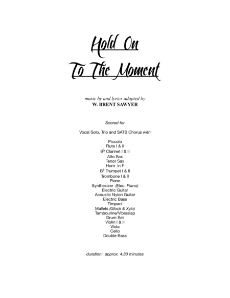 Hold On To The Moment - PIANO/VOCAL SCORE image number null