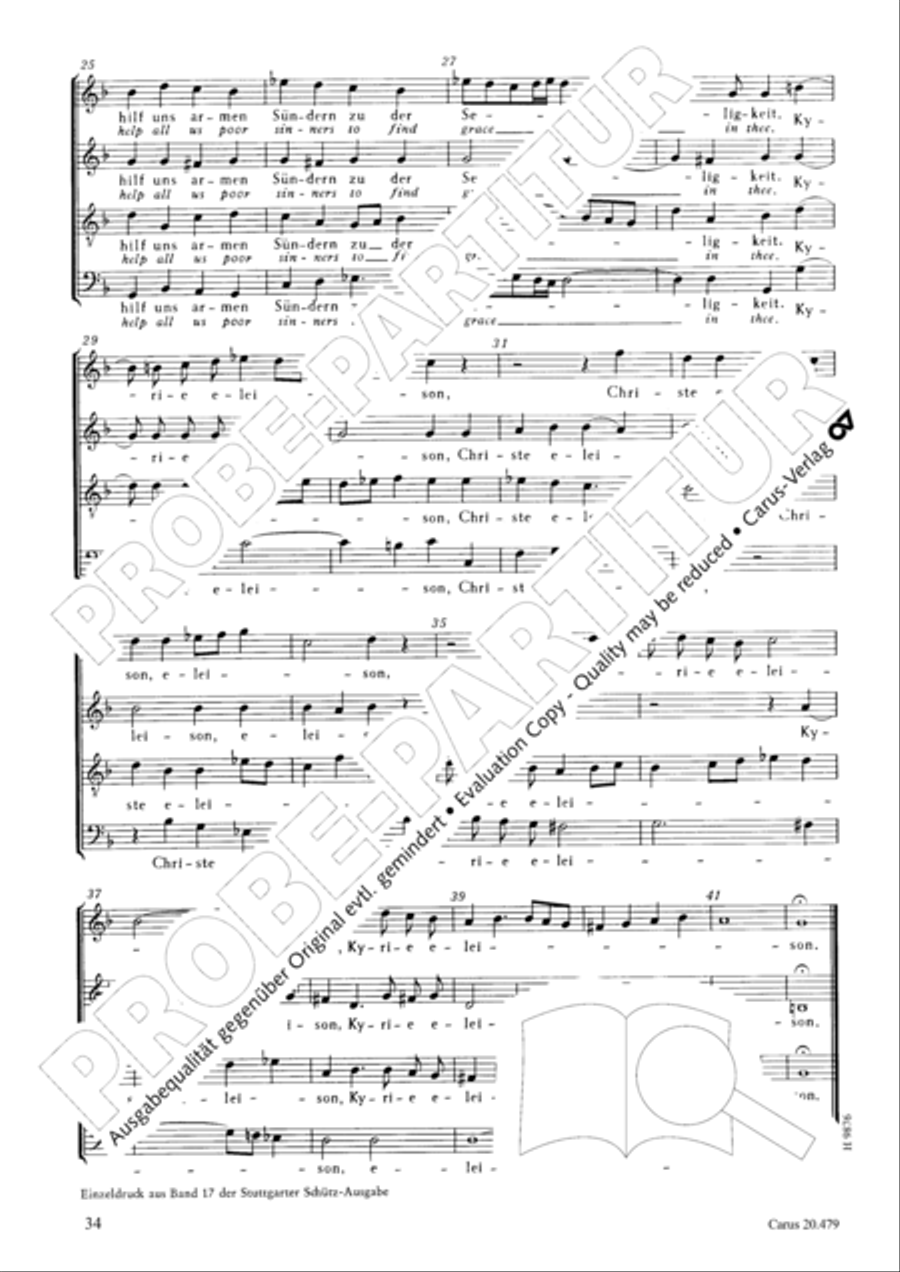 St. Matthew Passion (Matthaus-Passion) 4-Part scores gallery preview page 41