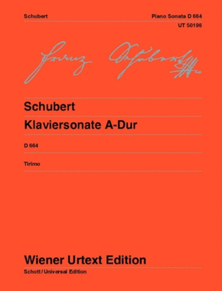 Book cover for Piano Sonata in A major, D 664
