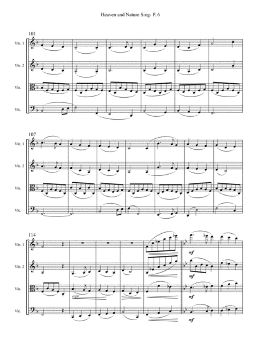 Heaven and Nature Sing Heaven and Nature Sing String Quartet scores gallery preview page 6
