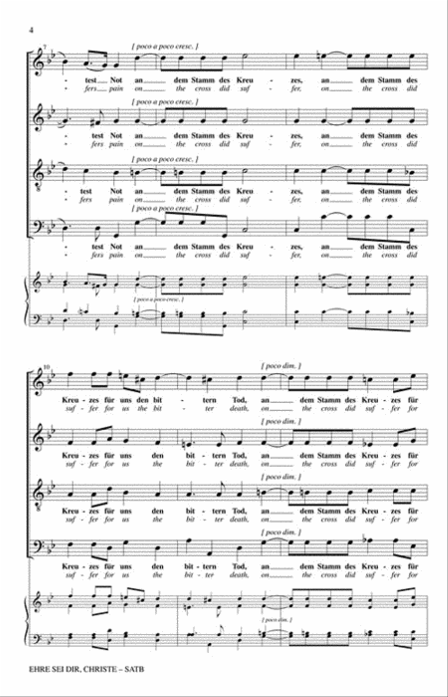 Ehre Sei Dir, Christe (Christ to You Be Honor) 4-Part scores gallery preview page 3