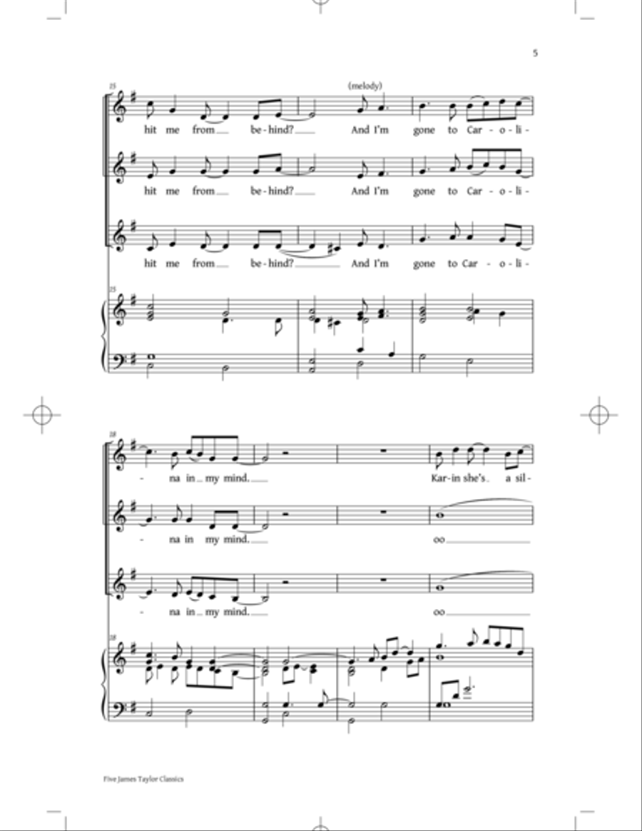 You've Got A Friend: Five James Taylor Classics SSA scores gallery preview page 3