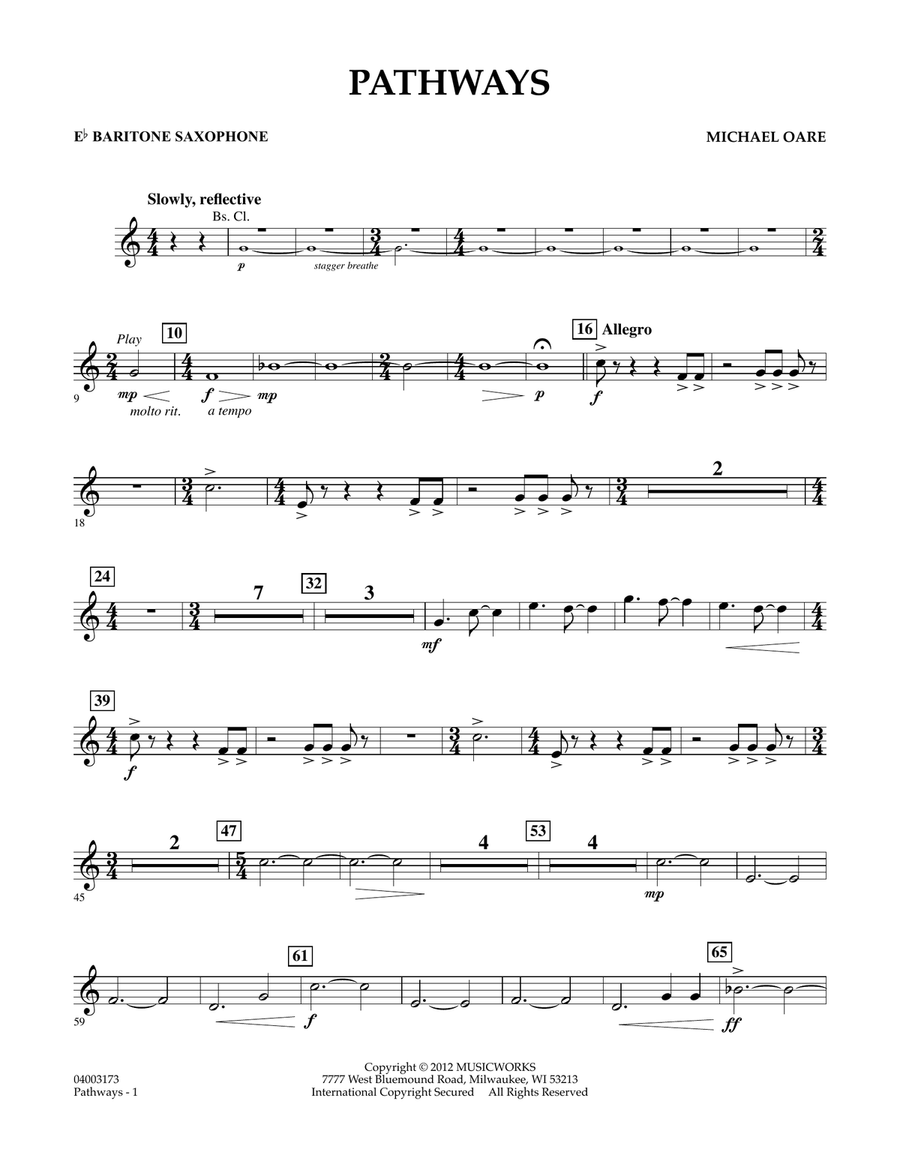 Pathways - Eb Baritone Saxophone
