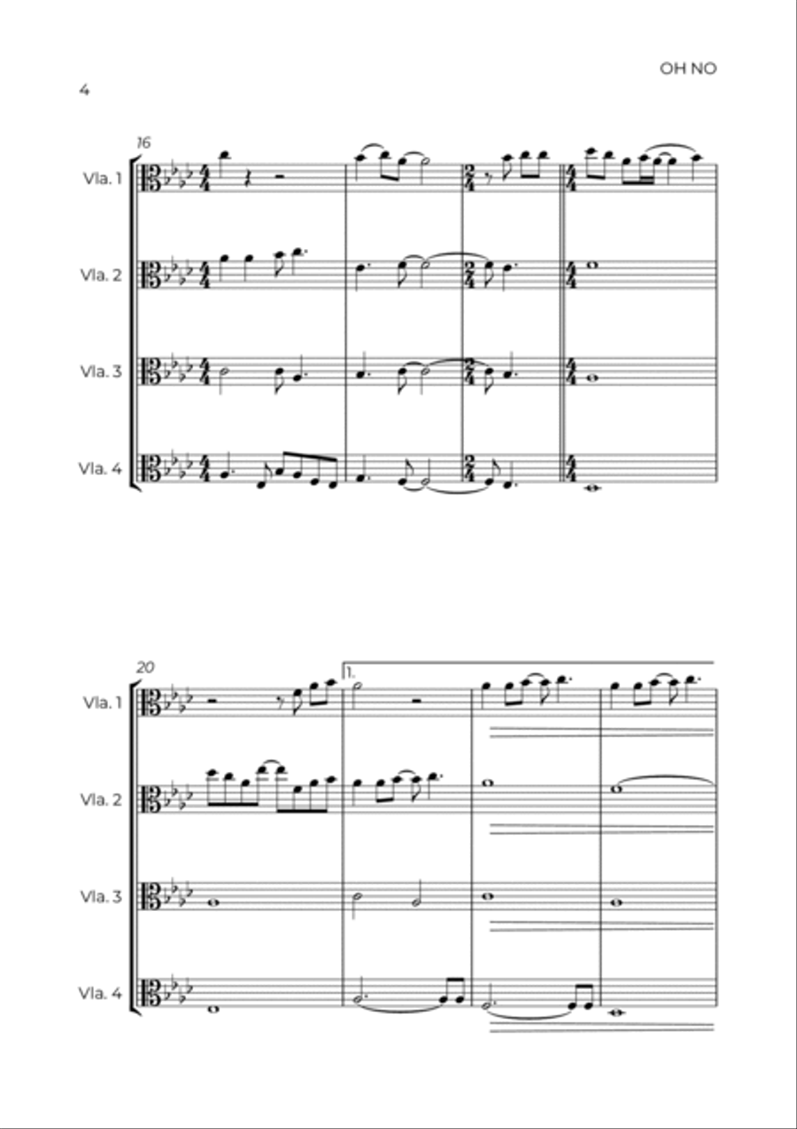 Oh No String Quartet scores gallery preview page 4