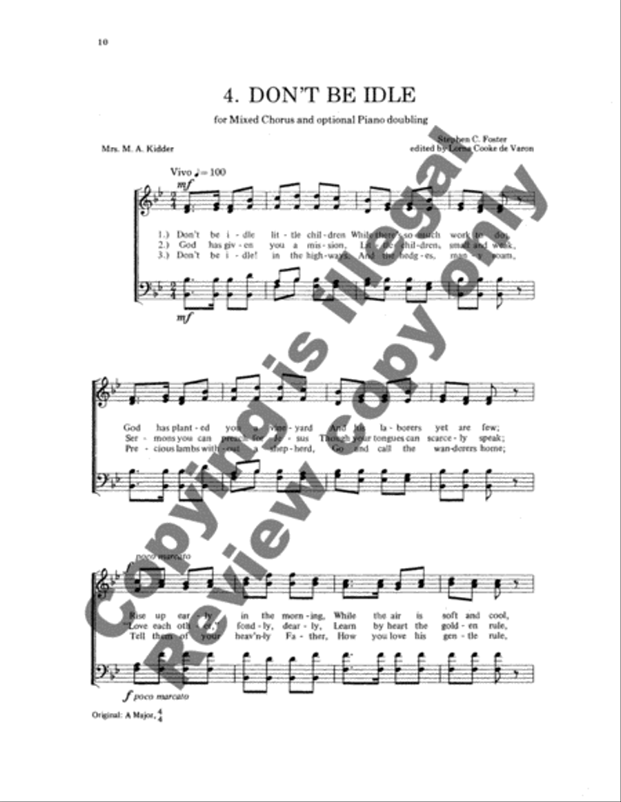 Twelve Sunday School Hymns 4-Part scores gallery preview page 12