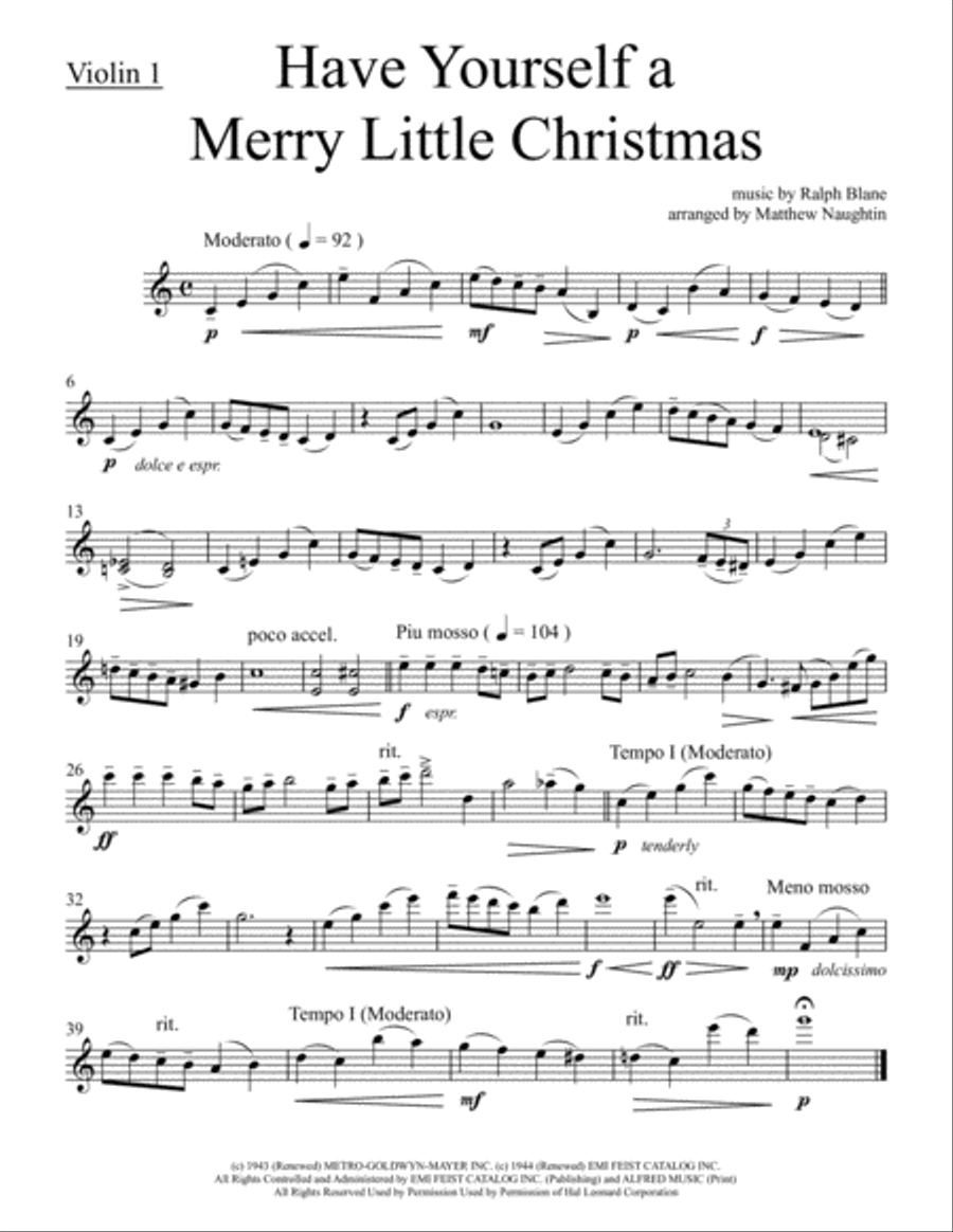 Have Yourself A Merry Little Christmas from MEET ME IN ST. LOUIS String Quartet scores gallery preview page 4