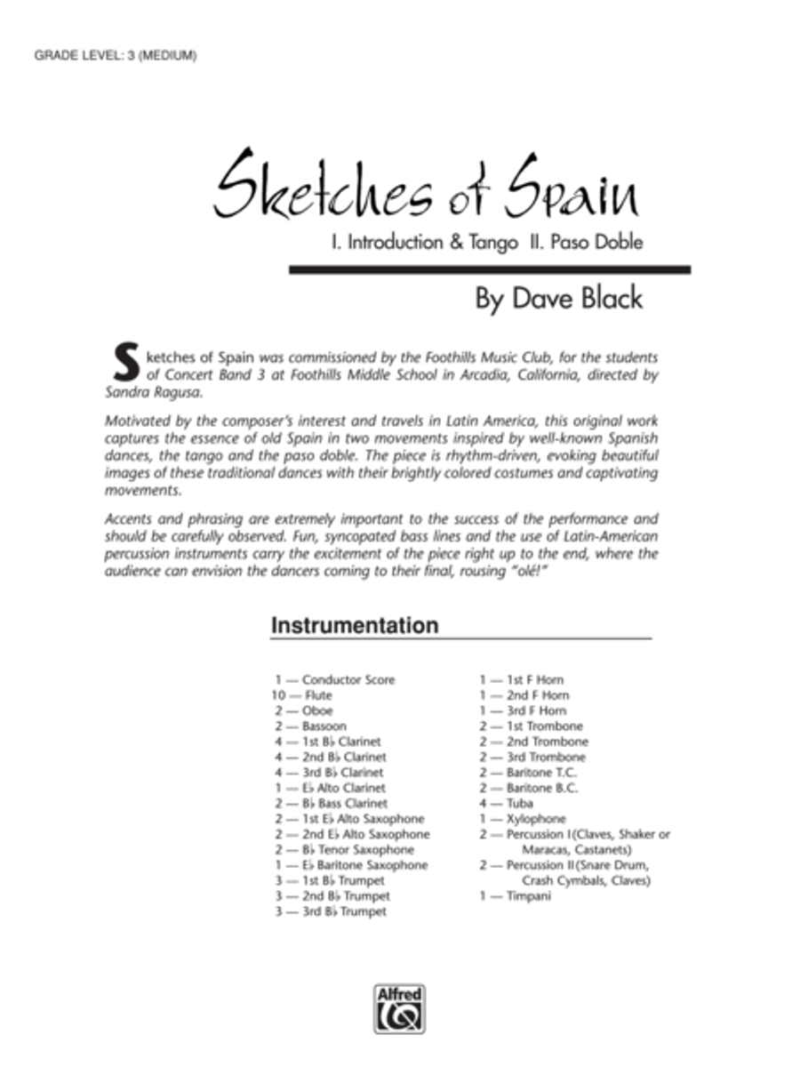 Sketches of Spain Concert Band scores gallery preview page 2