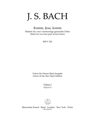 Book cover for Komm, Jesu, komm, BWV 229