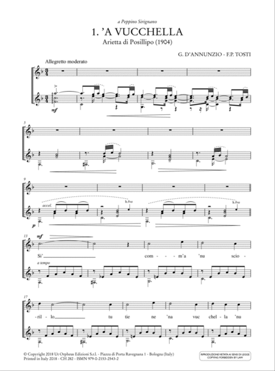 Favourite Neapolitan Songs for Voice and Guitar - Vol. 2: High/Medium Voice Acoustic Guitar scores gallery preview page 2